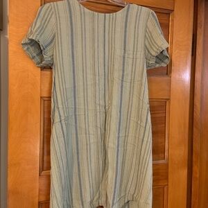 Cloth & Stone Olive and Navy Striped Shirt